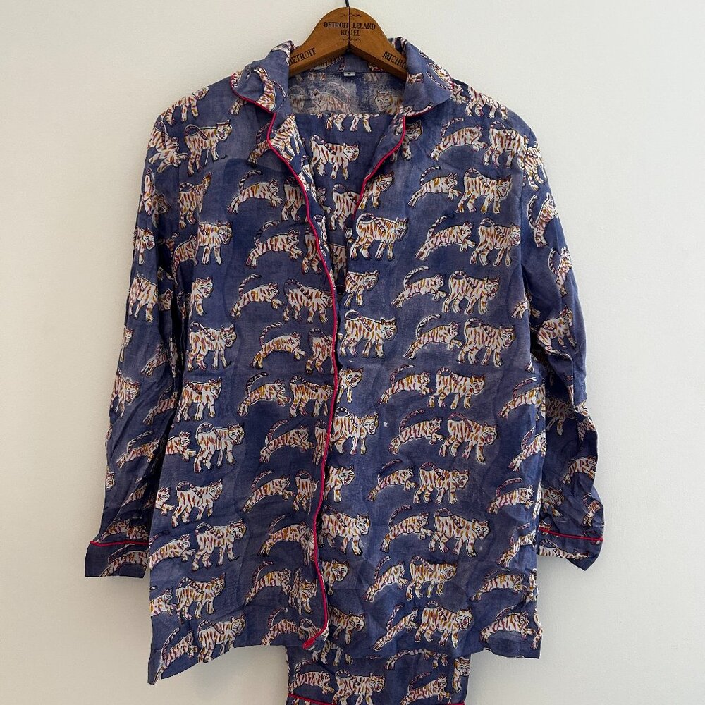 100% Cotton Artsy Lion Print Pajama Set